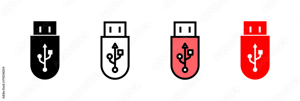 Usb icon vector illustration. Flash disk sign and symbol. flash drive sign. Usb icon vector illustration. Flash disk sign and symbol. flash drive sign.
