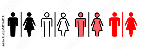 Toilet icon vector illustration. Girls and boys restrooms sign and symbol. bathroom sign. wc, lavatory
