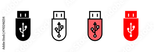 Usb icon vector illustration. Flash disk sign and symbol. flash drive sign.
