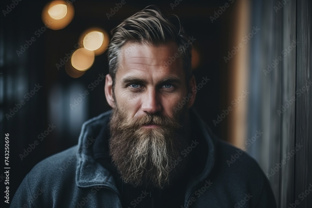 Portrait of a handsome man with long beard and moustache Portrait of a handsome man with long beard and moustache