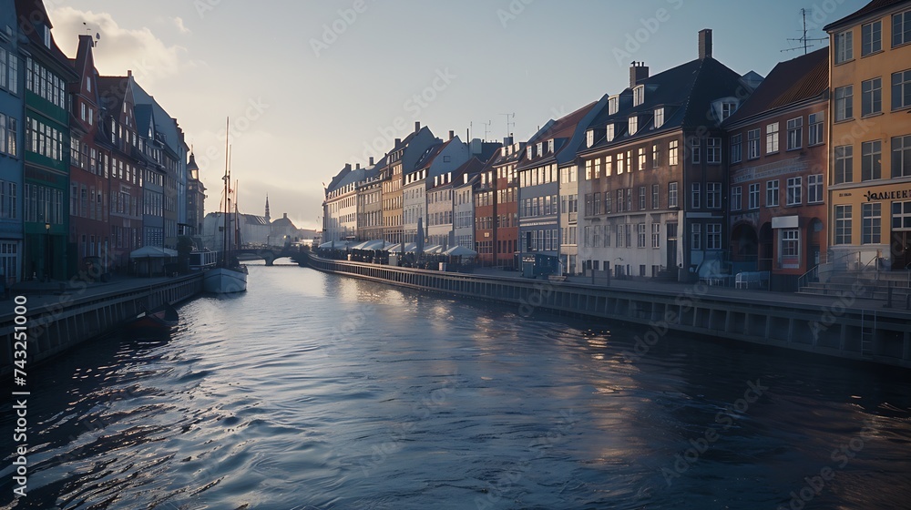 Copenhagen Denmark on the Nyhavn Canal : Generative AI
