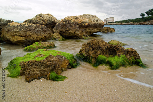 Rocks and small beaches near Lazzareto. Alghero. Sardinia. Italy photo