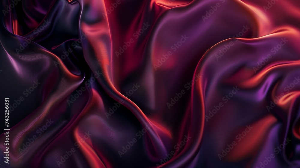 Obraz premium Black red purple silk satin background Copy space for text or product Wavy soft folds on shiny fabric Luxurious magenta background ValentineChristmas AnniversaryBlack FridayWeb bannerT : Generative AI