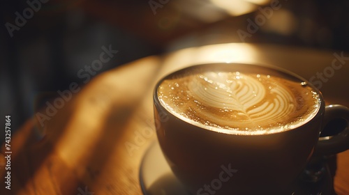coffee latte art in coffee shop make by barista : Generative AI