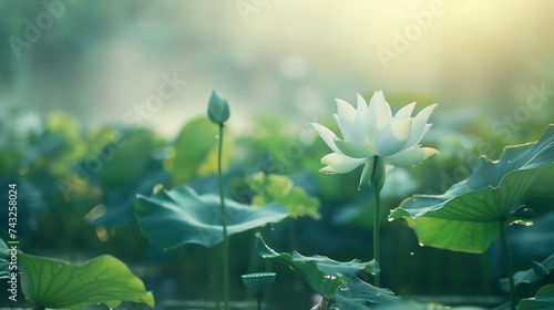 lotus flower in pond : Generative AI