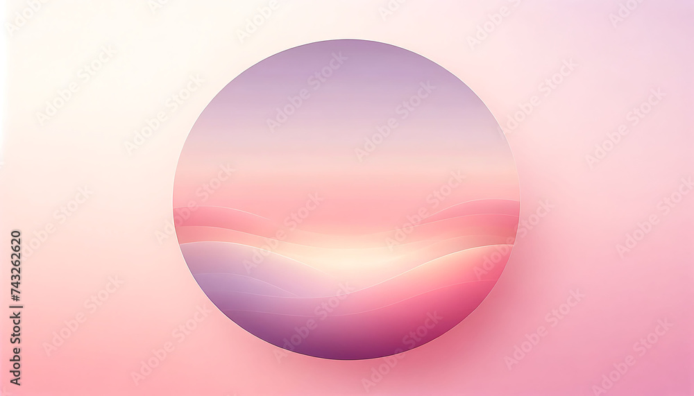 Soft Pastel Sunset Abstract with Smooth Wavy Lines and Pink Hues