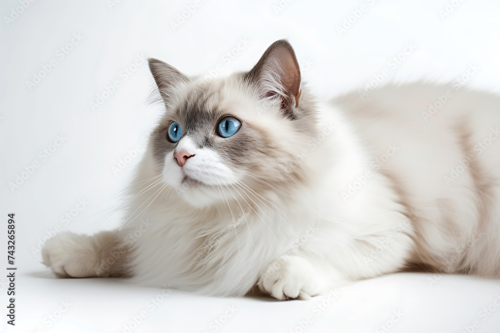 Ragdoll breed isolated on white