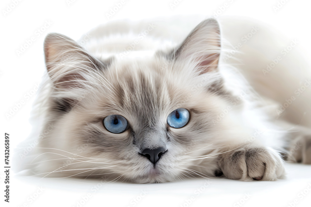 Ragdoll cat isolated on white Ragdoll cat isolated on white
