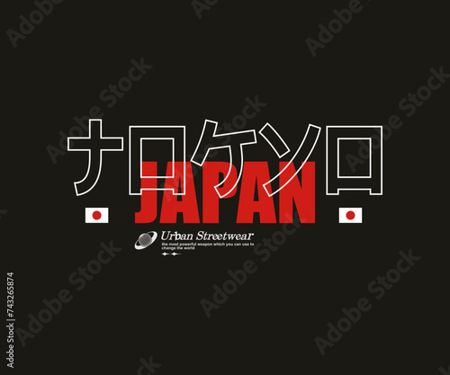 Futuristic aesthetic illustration of japan edition t shirt design, vector graphic, typographic poster or tshirts street wear and Urban style