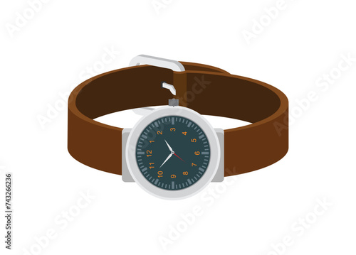 Watch clock. Simple flat illustration.
