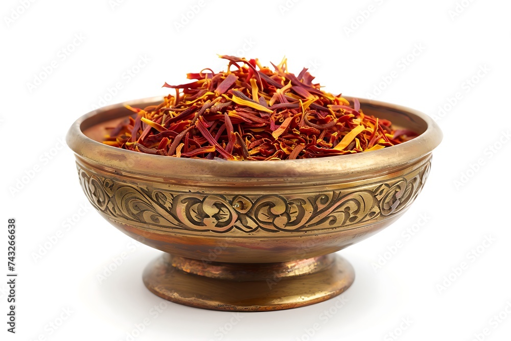 Fototapeta premium saffron spice in the bowl isolated on white background