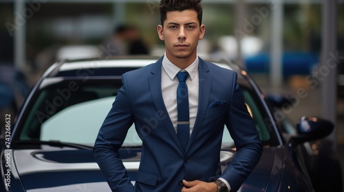 Portrait of a car salesman in a car dealership © Sandra