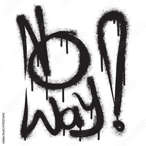graffiti no way text sprayed in black over white.