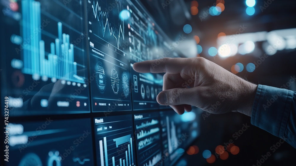 Data analyst working on a sophisticated dashboard, pulling insights from consumer data to inform targeted marketing strategies. Data analyst working on a sophisticated dashboard, pulling insights from consumer data to inform targeted marketing strategies.