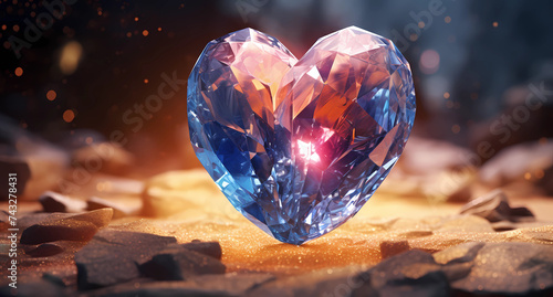 a blue heart in the shape of a colorful sparkle