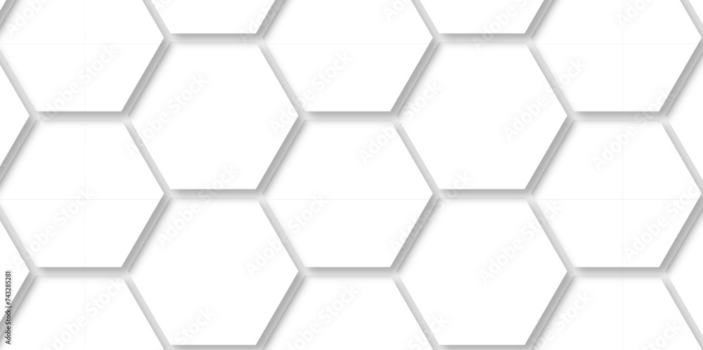	
Abstract background with hexagon, modern abstract vector polygonal pattern. Futuristic abstract honeycomb technology white background. Luxury white hexagon pattern.