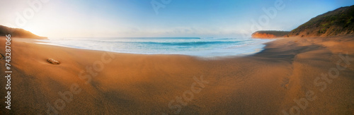 The wide sandy bay at Bells Beach, Great Ocean Road, Australia