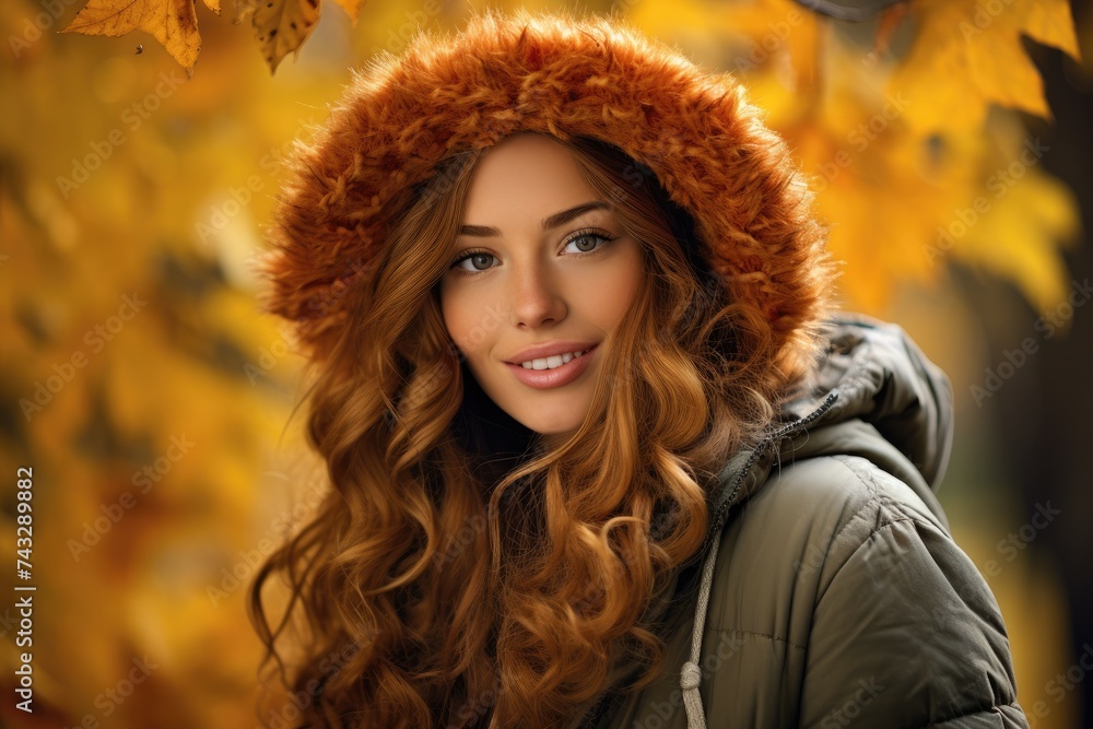 Beautiful young woman in autumn park. Beautiful young woman in autumn park.