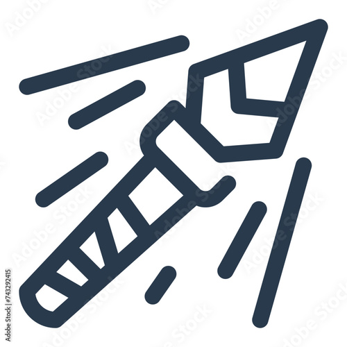 Pointed Spear Vector Illustration for Game Asset