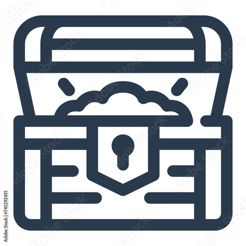 Ancient Treasure Chest Vector Illustration for Game Asset