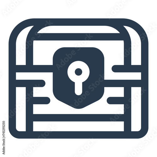 Locked Chest Vector Illustration for Game Asset