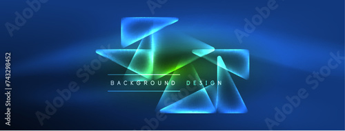 Vibrant Geometric Neon Shiny Line Background. A Bold and Stunning Display of Shapes, Lines, Colors, and Glow, Perfect for Futuristic Modern Designs, Hi-tech Presentations, Technology Web Pages