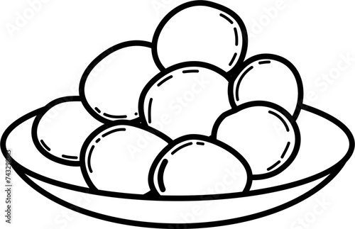 Mochi Outline Vector Illustration