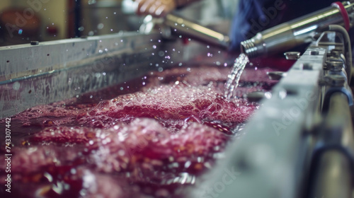 A winemaker uses a special device to inject tiny bubbles of carbon dioxide into a batch of still wine. This od known as carbonic maceration speeds up the fermentation process
