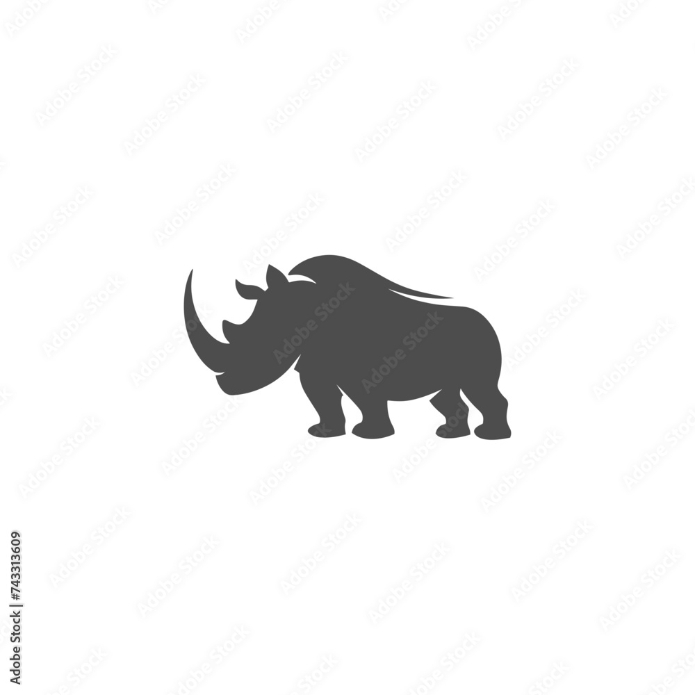Logo Rhino Simple Vector On white background Logo Rhino Simple Vector On white background