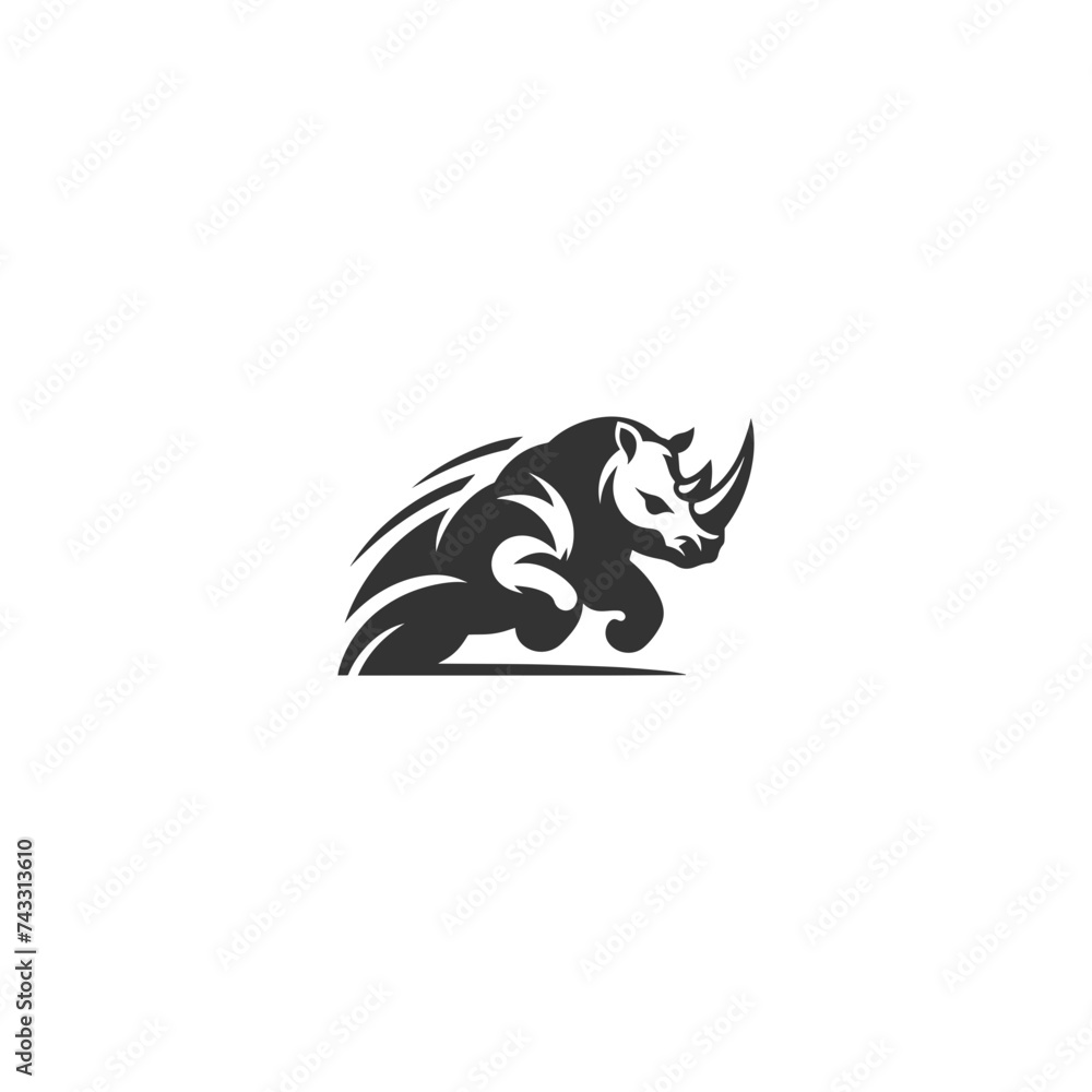 Logo Rhino Simple Vector On white background Logo Rhino Simple Vector On white background