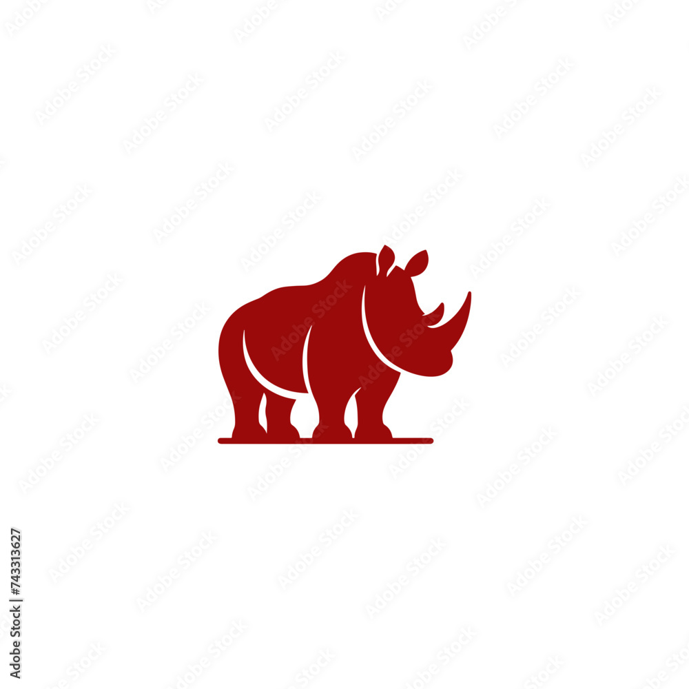 Logo Rhino Simple Vector On white background Logo Rhino Simple Vector On white background