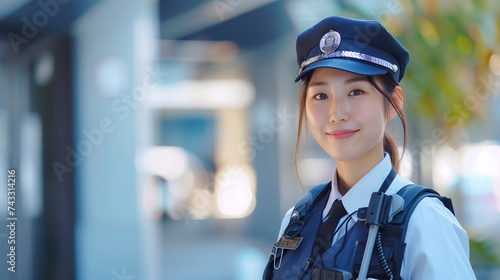 笑顔が素敵な女性警備員