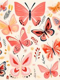 A collection of various colorful butterflies clustered together on a plain white background, showcasing their vibrant wings and delicate beauty.