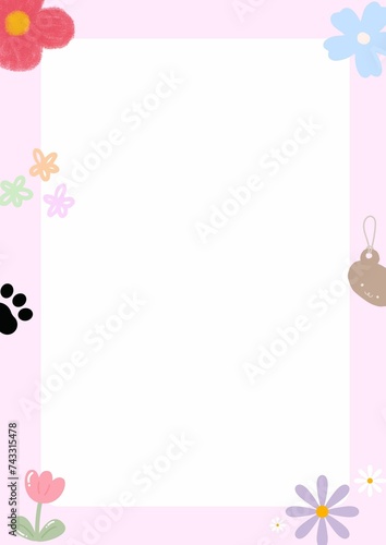 สีครีม สีชมพู น่ารัก ภาพวาด ปกรายงาน เอกสารขนาด A4 - 1