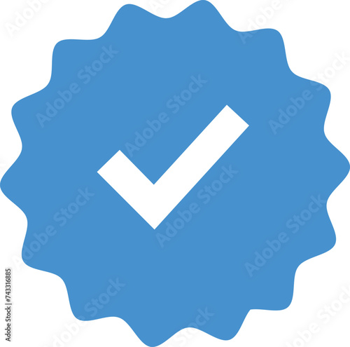 Blue Verified Badge icon, Verified check mark, Blue tick social media