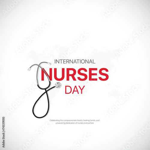international nurse day. international nurse day creative ads design. social media post, vector, 3D illustration. photo