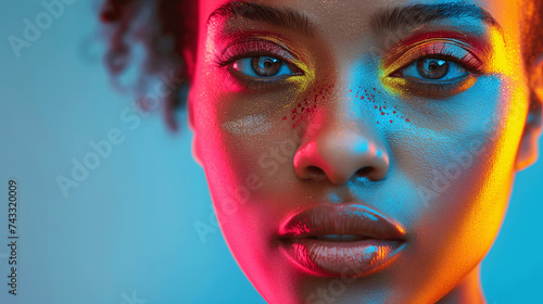 Vivid Colorful Makeup on Woman s Portrait