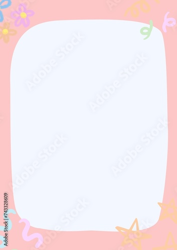 pink frame with flowers