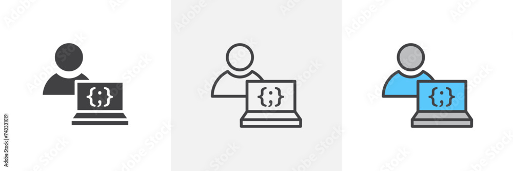 Programmer Isolated Line Icon Style Design. Simple Vector illustration Programmer Isolated Line Icon Style Design. Simple Vector illustration
