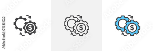 Money Processes Isolated Line Icon Style Design. Simple Vector illustration