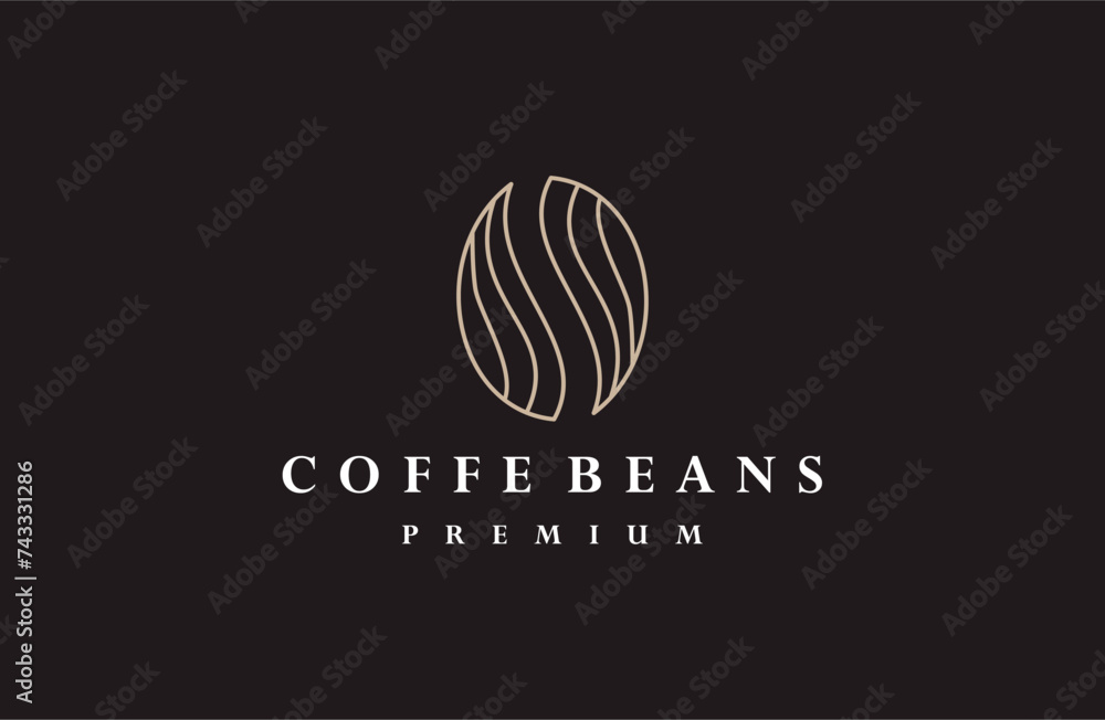 Coffee Beans, coffee cafe logo illustration design template
