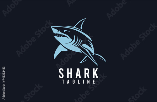 
luxury premium shark mascot electronic sports game vector logo design template