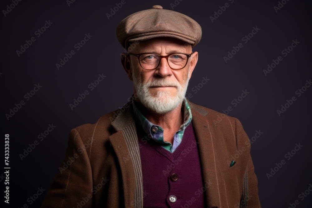Portrait of an old man with a gray beard. Studio shot. Portrait of an old man with a gray beard. Studio shot.