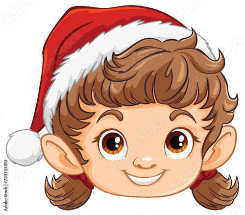 "Cartoon elf with a joyful Christmas spirit."
