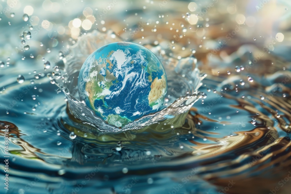 World water day social media banner, creative advertising for background or banner
