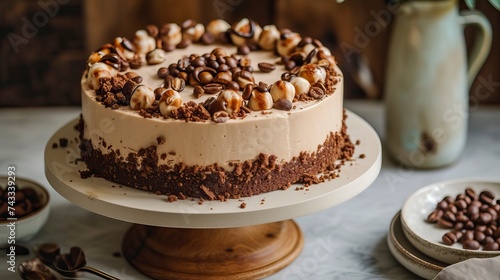 Espresso Hazelnut Crunch Cake , Birthday Cake, Sweet item, Anniversarry Cake, Food Photography
