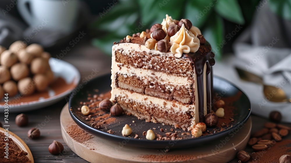 Hazelnut Mocha Magic Cake , Birthday Cake, Sweet item, Anniversarry Cake, Food Photography Hazelnut Mocha Magic Cake , Birthday Cake, Sweet item, Anniversarry Cake, Food Photography