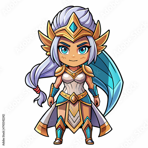 Artemis ,Sticker Style, Full body, white background