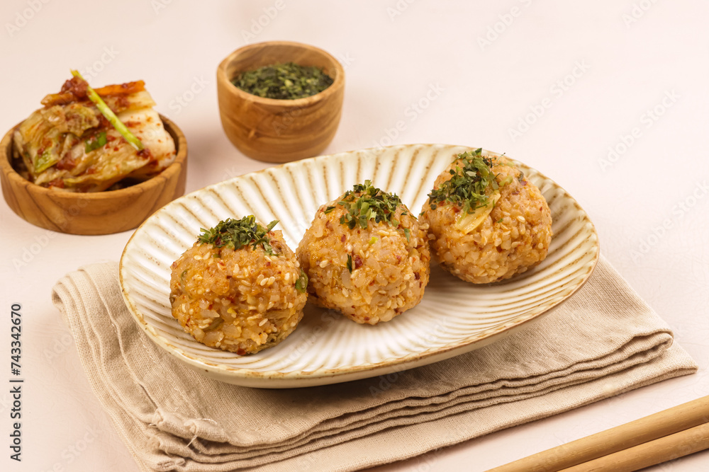 Kimchi Rice Ball or Kimchi Jumeokbap. Kimchi Rice Ball or Kimchi Jumeokbap.
