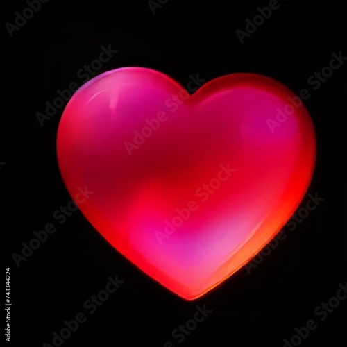 red heart on black background